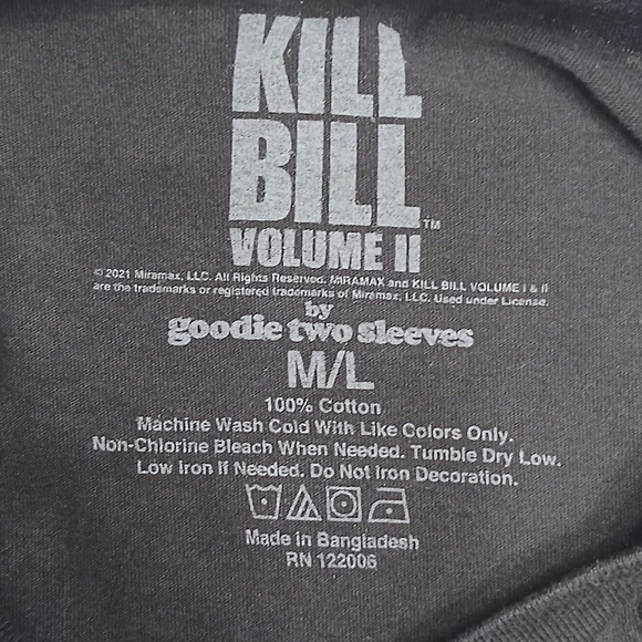 Goodies Two Sleeves Graphic Tee Kill Bill Volume 2 Unisex Size M/L - Picture 5 of 6